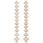 2.62 TCW Round & Baguette Moissanite Diamond Long Drop Earrings