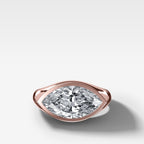 Tapered Bezel Signet Engagement Ring with Marquise Cut Diamond