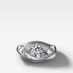 Tapered Bezel Signet Engagement Ring with Marquise Cut Diamond
