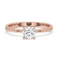 Cushion Diamond Solitaire Engagement Ring In Rose Gold