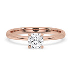 Cushion Diamond Solitaire Engagement Ring In Rose Gold