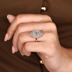 Oval Cut Engagement Ring In Double Halo Style