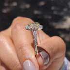 Light Yellow Oval Halo Engagement Ring