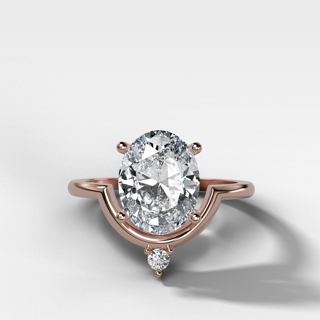 Taurus Engagement Ring with an Oval Cut Diamond
