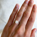 Thin + Simple Solitaire Engagement Ring With Cushion Cut Diamond