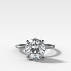 Thin + Simple Solitaire Engagement Ring With Old Euro Cut Diamond