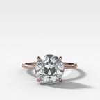 Thin + Simple Solitaire Engagement Ring With Old Euro Cut Diamond