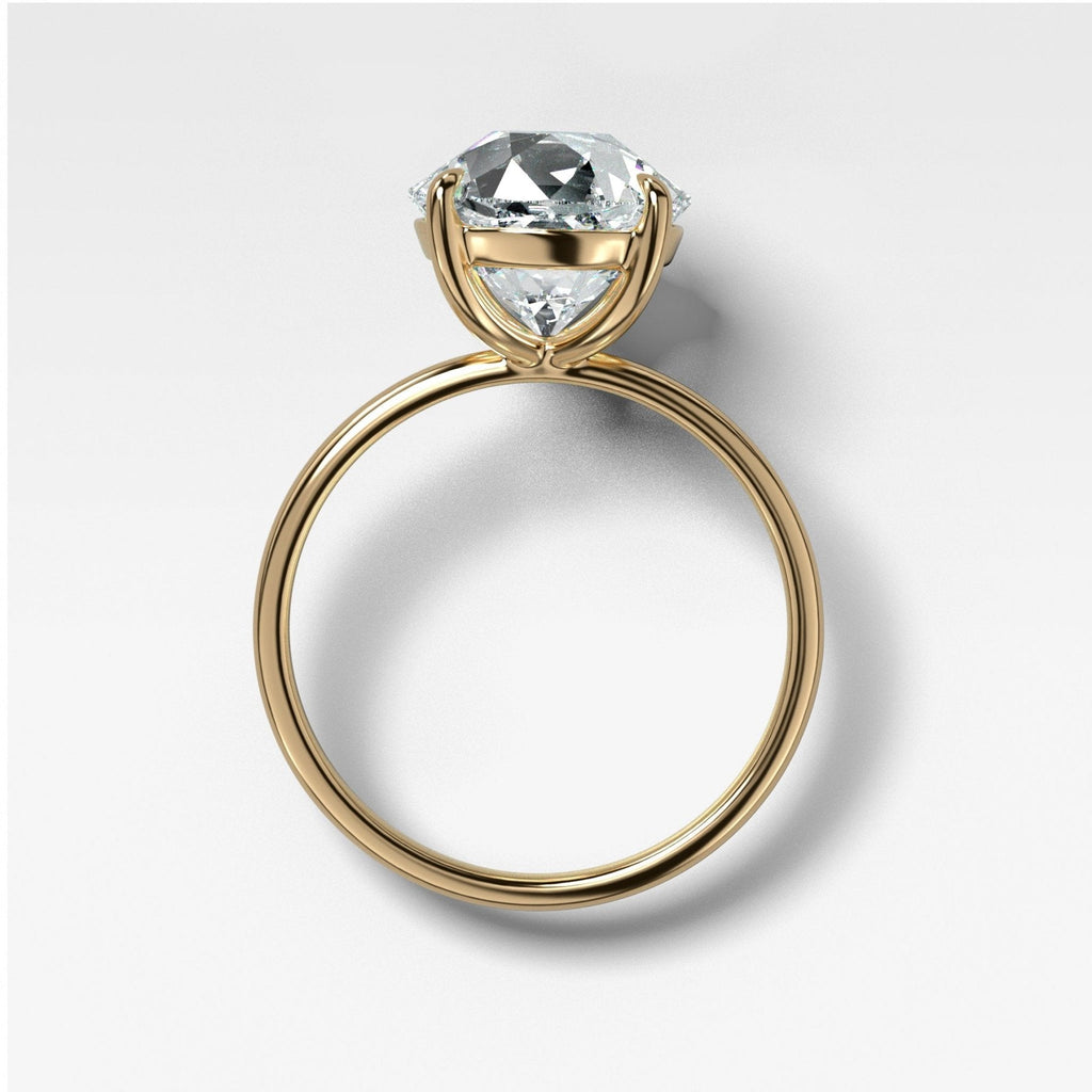 Thin + Simple Solitaire Engagement Ring With Old Euro Cut Diamond