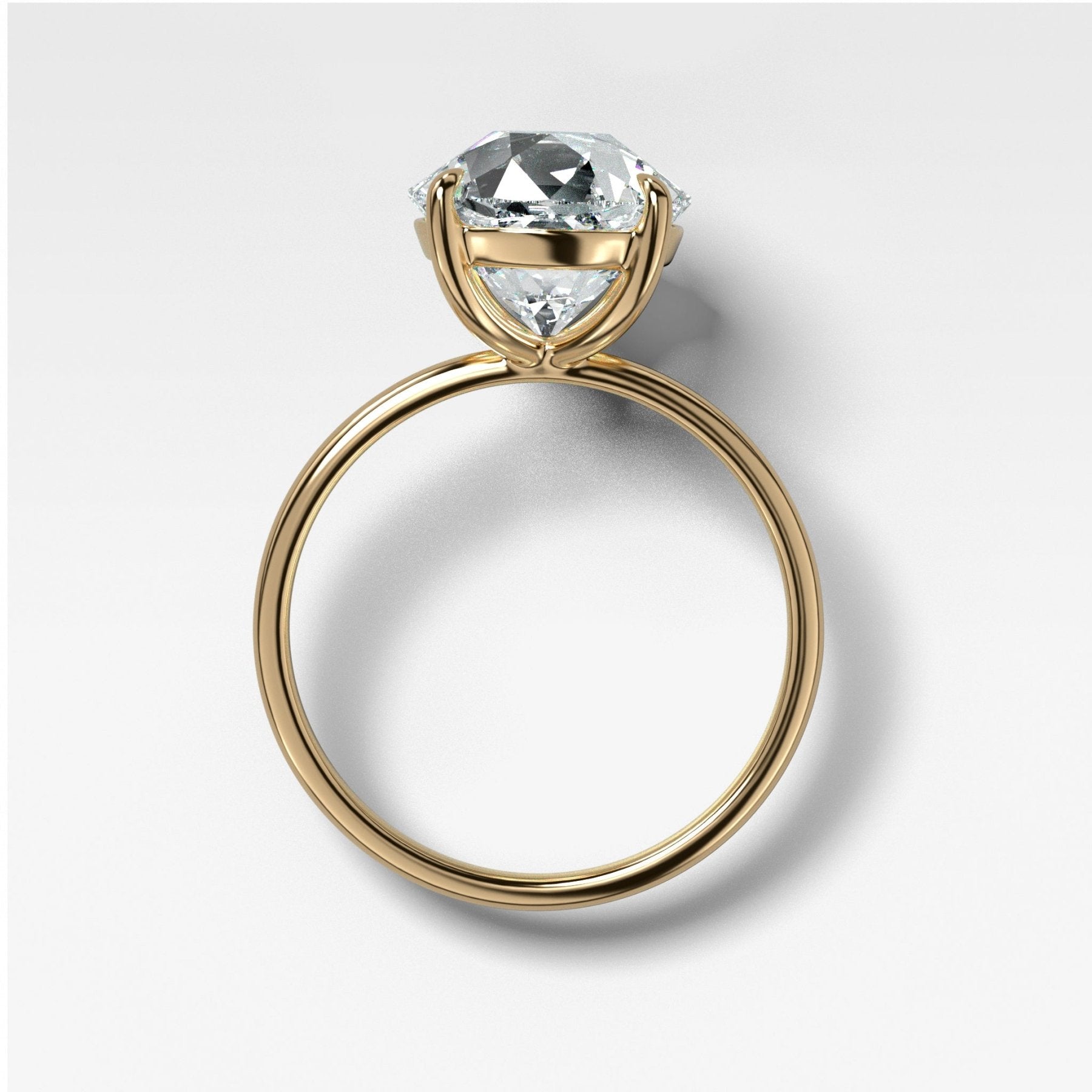 Thin + Simple Solitaire Engagement Ring With Old Euro Cut Diamond