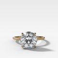 Thin + Simple Solitaire Engagement Ring With Old Euro Cut Diamond