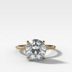 Thin + Simple Solitaire Engagement Ring With Old Euro Cut Diamond