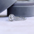2.25 CT Round Brilliant Cut Moissanite Halo Setting Engagement Ring