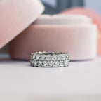2.0 TCW Round Cut Two Row Setting Moissanite Wedding Band