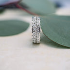 2.0 TCW Round Cut Two Row Setting Moissanite Wedding Band