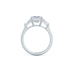 1.75 CT Asscher Cut Moissanite Three Stones Engagement Ring