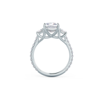 2.50 CT Cushion Moissanite Three Stones Pave Setting Engagement Ring