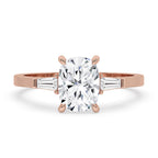 Cushion Cut Diamond Ring - Three Stone Design