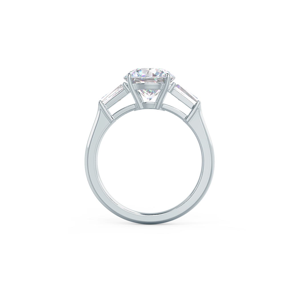 2.0 CT Round Brilliant Cut Moissanite Three Stones Engagement Ring