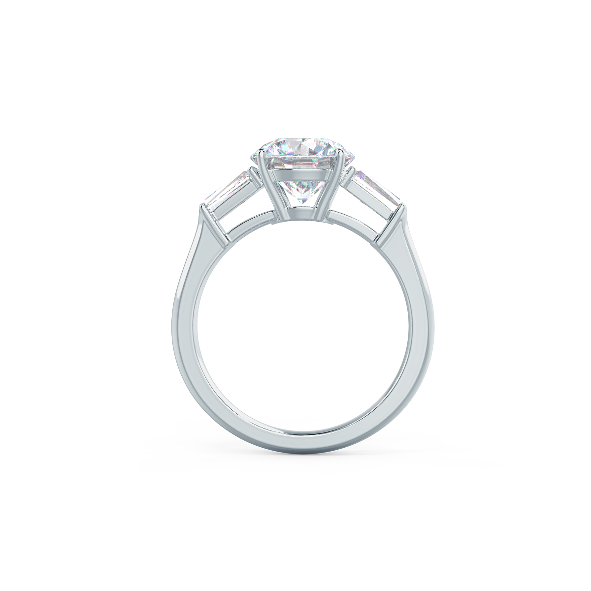 2.0 CT Round Brilliant Cut Moissanite Three Stones Engagement Ring
