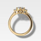 Three Stone Engagement Ring with Baguette Side Stones and Dutch Marquise Cut Diamond