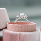 2.0 CT Round Moissanite Three Stone Setting Engagement Ring
