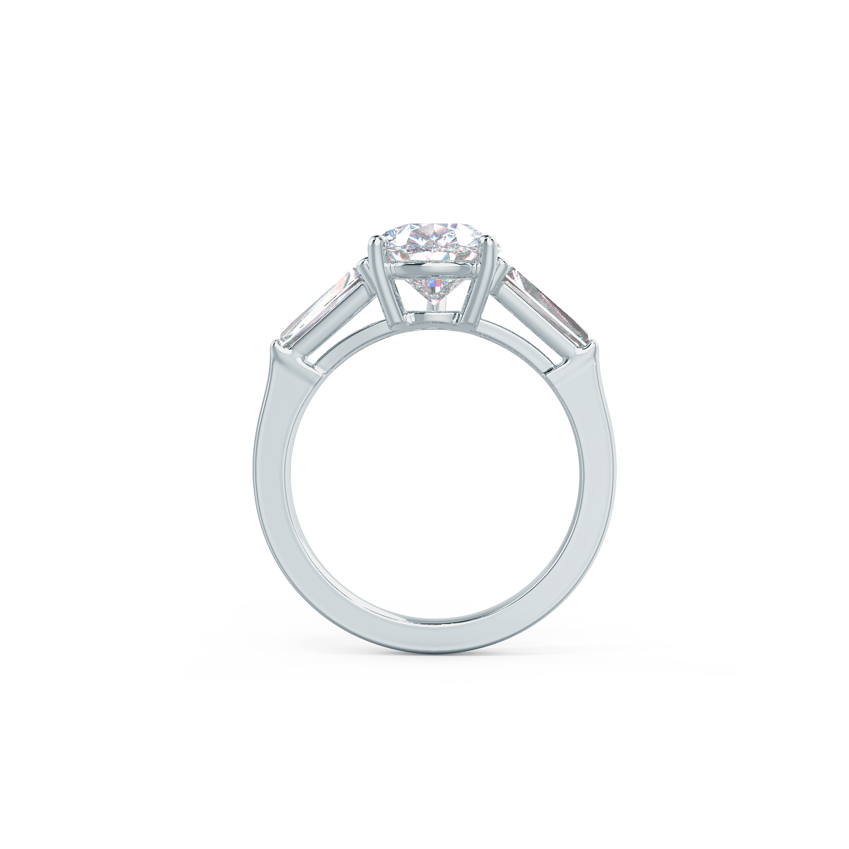 3.0 CT Pear Moissanite Three Stones Engagement Ring
