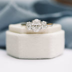 1.50 CT Oval Cut Moissanite Three Stones Engagement Ring