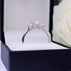 1.50 CT Oval Cut Moissanite Three Stones Engagement Ring