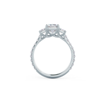 2.75 CT Emerald Moissanite Three Stones Pave Setting Engagement Ring