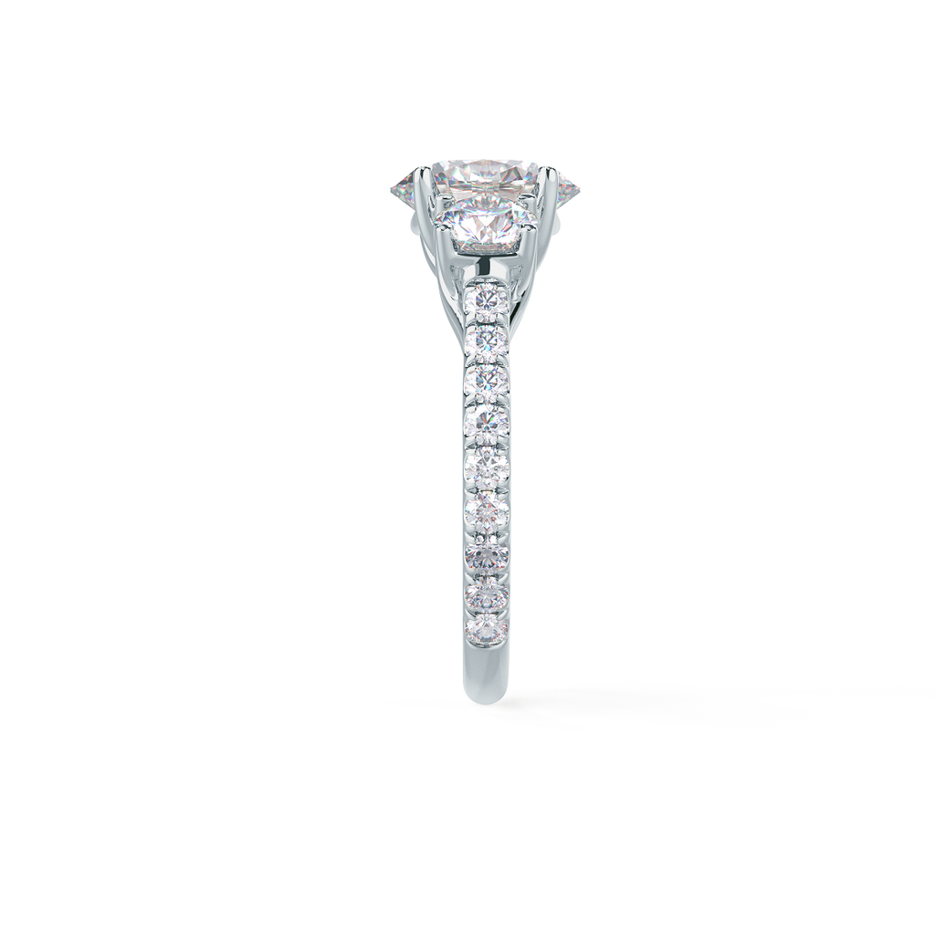 2.0 CT Oval Cut Moissanite Three Stone Engagement Ring