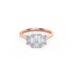 2.0 CT Emerald Moissanite Three Stones Engagement Ring