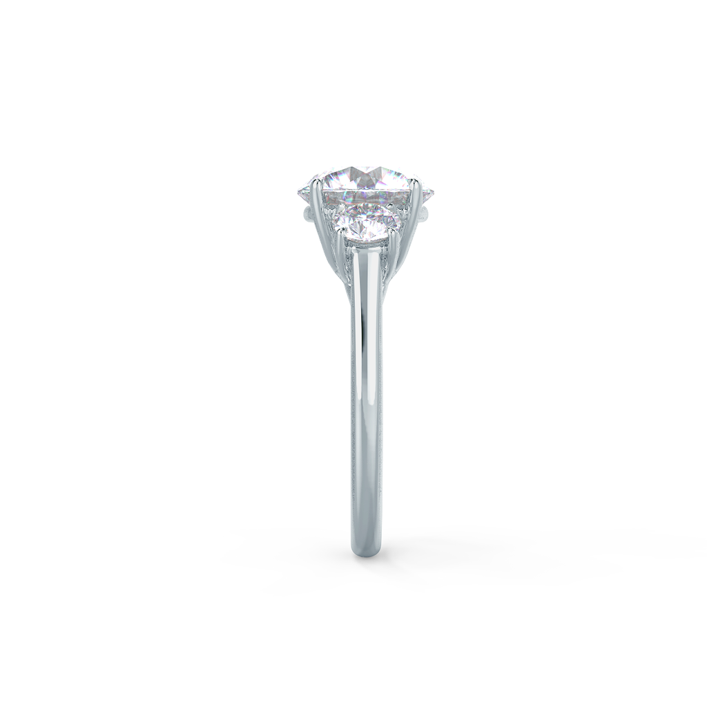 2.25 CT Round Moissanite Three Stone Engagement Ring