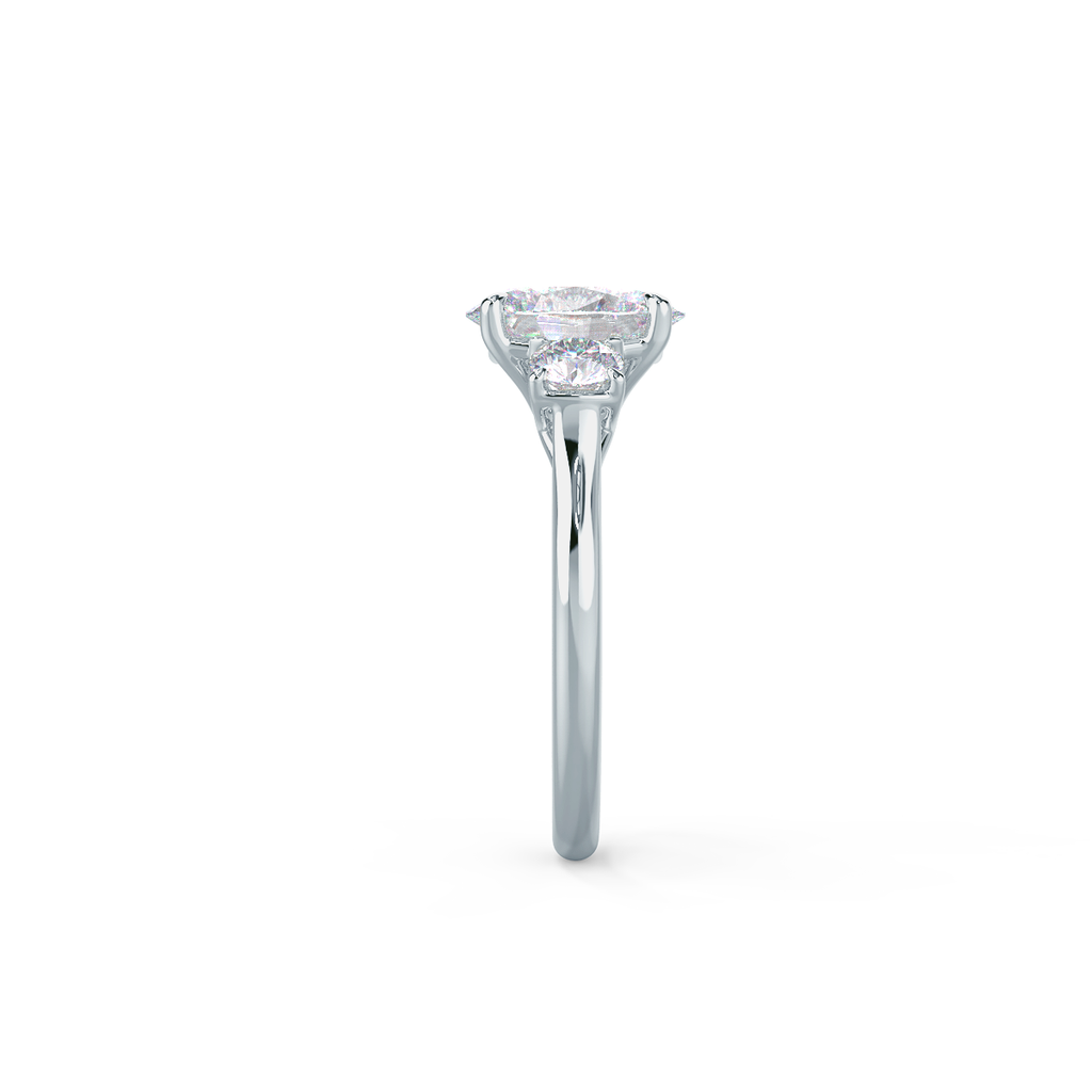 1.50 CT Oval Cut Moissanite Three Stone Engagement Ring