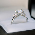 2.25 CT Round Moissanite Three Stone Engagement Ring