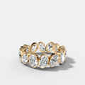 Tilted Bezel Set Eternity Band with Oval Cuts