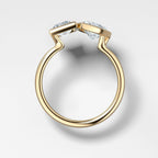 Toi et Moi Bezel Engagement Ring with Pear and Baguette Cuts