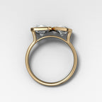 Toi et Moi Bezel Engagement Ring with Pear and Elongated Radiant Cut Diamonds