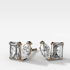 Toi et Moi Diamond Studs with Emerald and Marquise Cuts