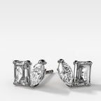 Toi et Moi Diamond Studs with Emerald and Marquise Cuts