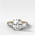Translunar Tapered Baguette Engagement Ring With 2.02ct D/IF Elongated Cushion Cut Diamond