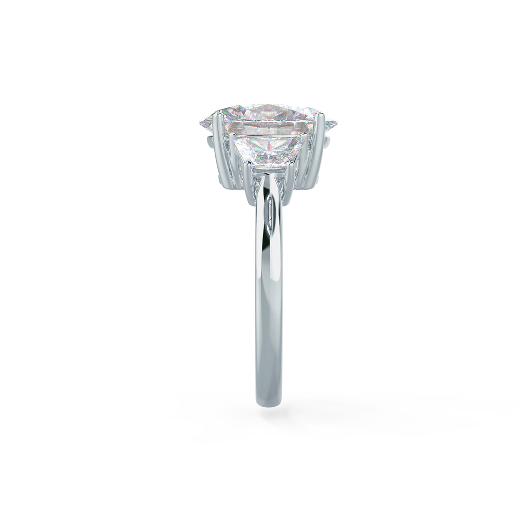 3.50 CT Oval Cut Moissanite Three Stones Engagement Ring