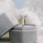 2.0 CT Emerald Moissanite Three Stones Engagement Ring