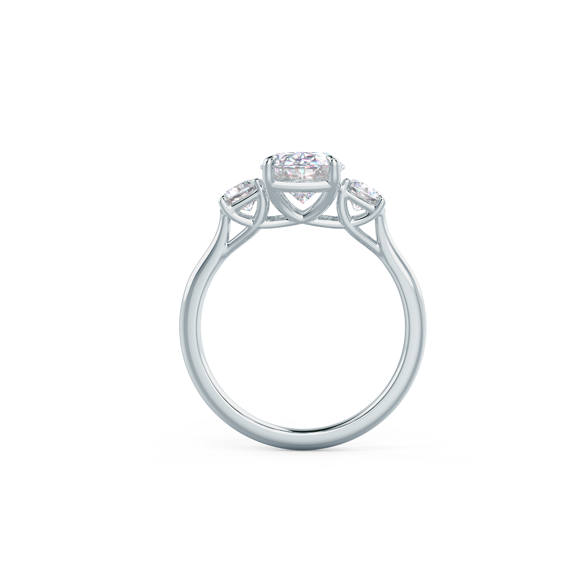1.50 CT Oval Cut Moissanite Three Stone Engagement Ring