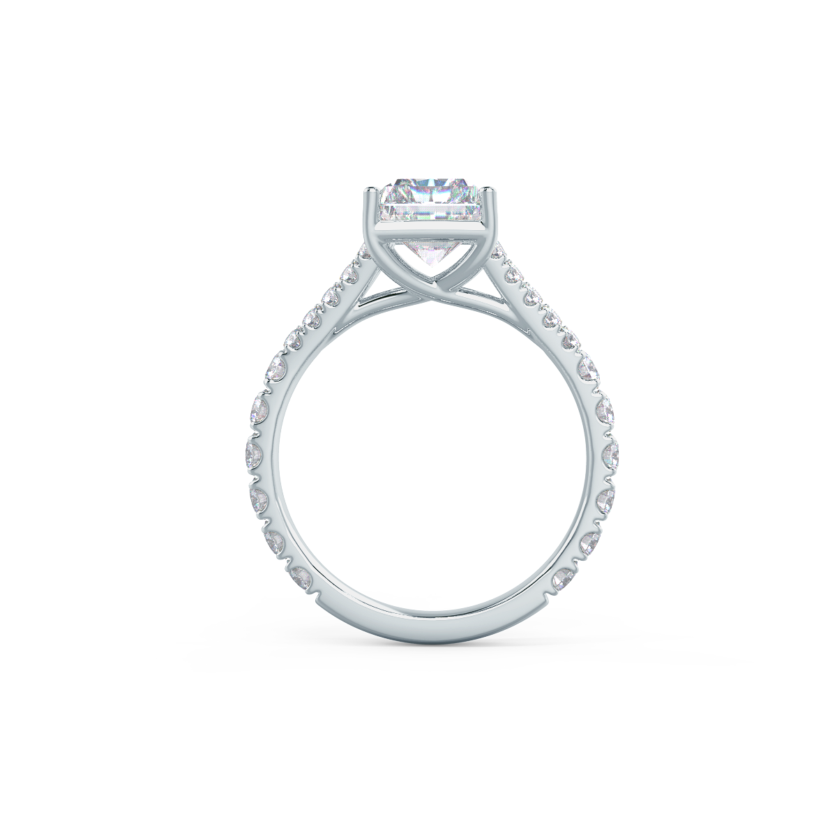 2.50 CT Radiant Cut Moissanite Pave Diamond Engagement Ring