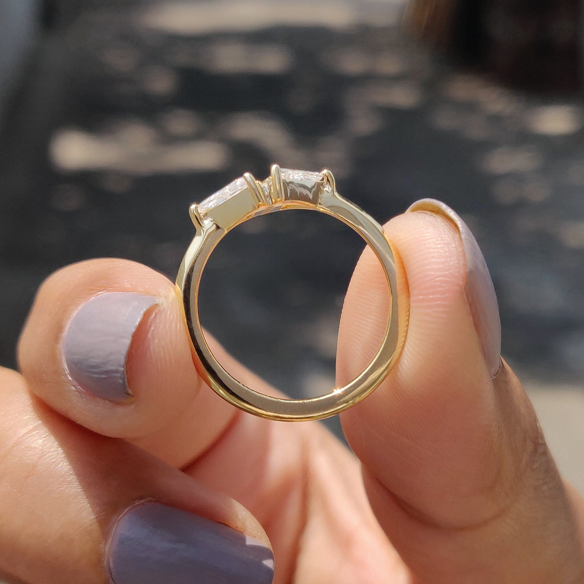 Triangle Cut Vintage Gold Ring
