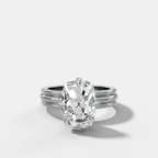 Triple Row Compass Engagement Ring with Old Mine Cut Diamond