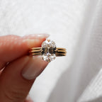 Triple Row Compass Engagement Ring with Old Mine Cut Diamond