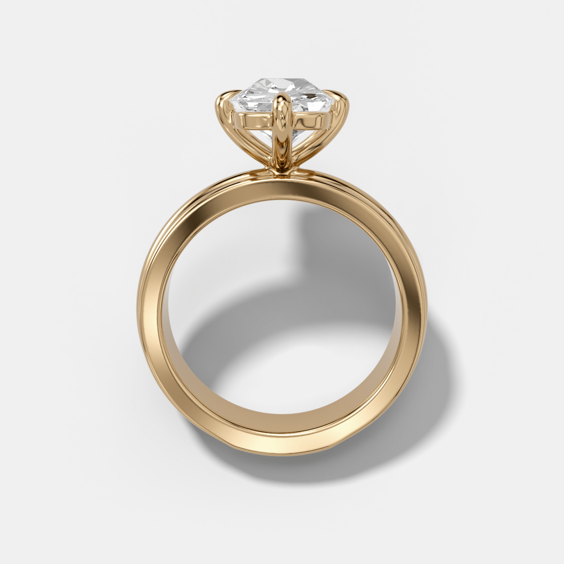 Triple Row Compass Engagement Ring with Old Mine Cut Diamond