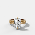 Triple Row Compass Engagement Ring with Old Mine Cut Diamond