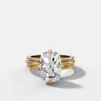 Triple Row Compass Engagement Ring with Old Mine Cut Diamond